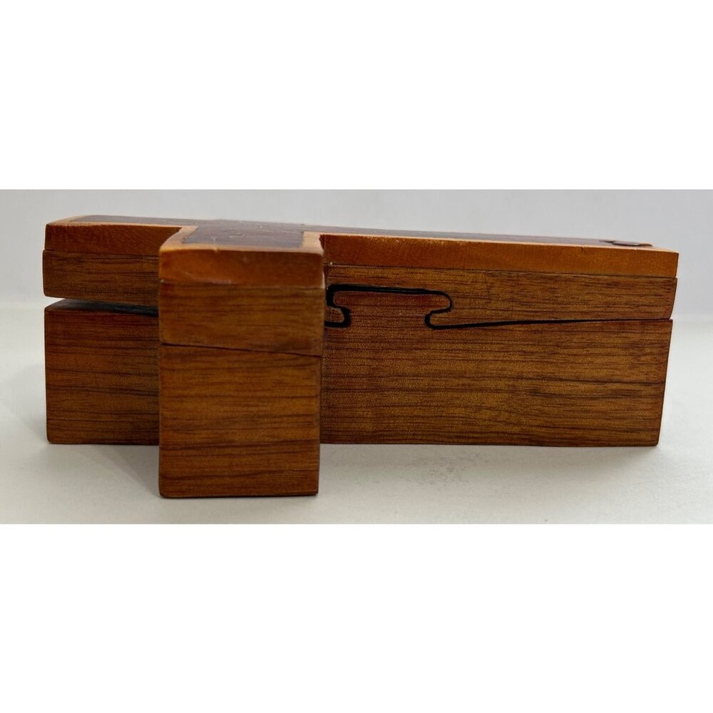 Handcrafted Wooden Cross Puzzle Box Hidden Compartment Keepsake Jewels Religious - Picture 8 of 12